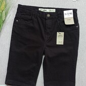 Нові дитячі джинсові стрейчові шорти 12-13 років скінні skinny чорні для хлопчика