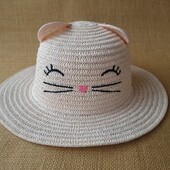 Солом'яний капелюх H&M 6-8 років Кішка (52-53см) панамка 122-128см