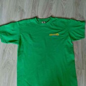 Fruit of the loom брендовая хлопковая футболка цвет зелёной травы размер М 