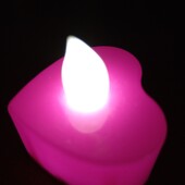 Декоративная свеча "сердце" Bambi led 3см розовый, мини лампа