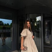 Жіноча супер модна легка сукня міні, льон 42-48 рр. Женское летнее платье мини 01010 фб