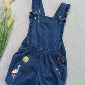 Дитячий джинсовий комбінезон 3-4 роки шортиками для дівчинки шортами