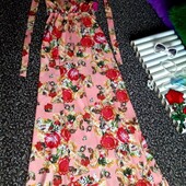 Новое длинное платье -сарафан креп Л