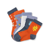 ⚙ Лот 3 пари ⚙ Якісні шкарпетки з органічної бавовни,Tchibo (Німеччина), р:23/26 оранжеві з квіткою
