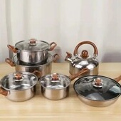 Набор кухонной посуды из нержавеющей стали на 12 предметов для всех плит Grand