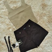 Женские шорты в комплекте с поясом в коричневом и черном цвете 25 26 27 28 29 30рр, одни на выбор