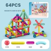 Магнітний конструктор Magnetic Sticks 64 дет