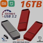 Флешка xiaomi 16 ТБ, usb 3.0, type c, micro usb корпус метал