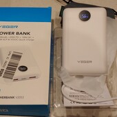 Powerbank Veger 20000mah quick charge 22.5w, новый павербанк, белый