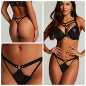 Hunkemoller private collection! Шкіряні жіночі труси, стрінги Л розмір caviar! Лот 537