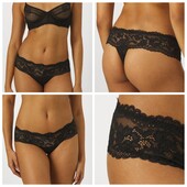 Hunkemoller! Жіночі труси, стрінги з мереживом Xs розмір 3 шт caviar! Лот 43