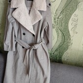 Asos, uk8 стильне пальто з хутром баранчик