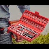 Автомобильный набор инструментов на 46 ручных инструментов в пластиковом Кейсе