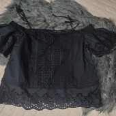 Topshop uk8 , чорний топ прошва