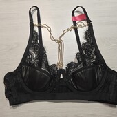 Hunkemoller private collection! "Шкіряний" жіночий бюстгальтер з мереживом