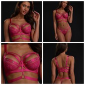 Hunkemoller private collection Спокусливий жіночий бюстгалтер з портупеєю 75Д, можна80С pink peacock