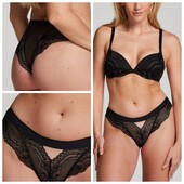 Hunkemoller! Надзвичайно гарні мереживні жіночі труси зі срібною ниткою 2Хл розмір caviar!