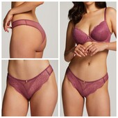 Hunkemoller! Елегантні жіночі труси із мережива і сіточки Xs розмір grape nectar! Лот 453