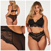 Hunkemoller! Високі жіночі труси із мережива і сіточки Хл розмір caviar! Лот 432