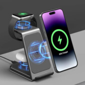 беспроводное зарядное устройство 3 в 1, Qi, 15 Вт, док-станция, MagSafe