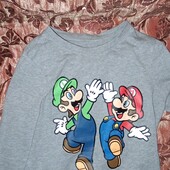 Реглан super mario, футболка с длинным рукавом