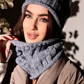 Стильний зимовий комплект шапка і хомут , якість гарна