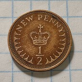 Монета Великобританії 1/2 пенні 1971