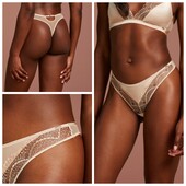 Hunkemoller noir! Шикарні жіночі труси із сатину і мережива, стрінги Хл розмір gold! Лот 857