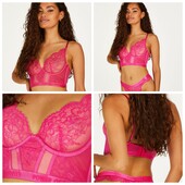 Hunkemoller! Яскравий мереживний жіночий бюстгальтер на кісточках 75Д, краще 80С pink yarrow! Лот 87