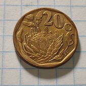 Монета Південної Африки 20 центів 1994