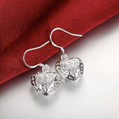Серьги-сердечки серебро 925 проба