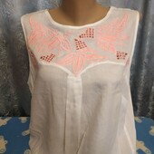 Блузка из тонкого штапеля с вышивкой на женщину XL/XXL,см.замеры