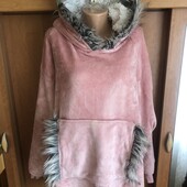 Меховушка, плюшева туника, халат, худи, 3-5XL. threepoodle. слип, пижама, плед
