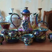 ❤️Красивый кобалевский перломутровый сервис кофейный ручной работы керамический на 6 персон❤️Германи