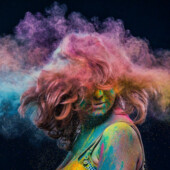 Расчески 4 шт с цветными мелками для волос Hair chalk, цвета на фото, туш для розпису волосся