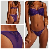 Hunkemoller! Високі напівпрозорі жіночі труси М розмір violet indigo! Лот 244
