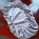 Простирадло на гумці сіре біле горох у дитяче ліжечко люльку кокон 50*75 см