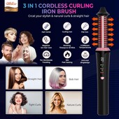 242. Термощетка usb 3 в 1 для локонов, объёма и выпрямления волос, Ukliss thermal brush 22 мм