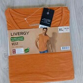Livergy брендовая мужская футболка/ майка цвет терракотовый размер евро 56/58