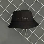 Літня панама (панамка) чорна Palm Angels чорний лого