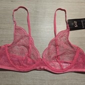 Hunkemoller! Мереживний жіночий бюстгальтер на кісточках 75С fandango pink! Лот 331