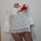 Блуза ажурна з вишивкою
