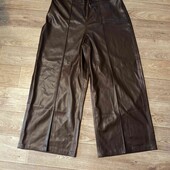 ✓Zara,крутые кюлоты цвет темный шоколад под кожу,р.Хл