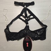 Hunkemoller private collection! Спокусливий жіночий бюстгальтер, портупея S/M розмір black! Лот 20