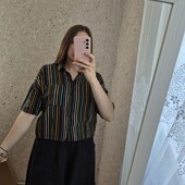 Натуральна сорочка в смужку, укорочена❤️