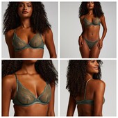 Hunkemoller! Мереживний жіночий бюстгальтер на кісточках 75Е sea blue! Лот 106