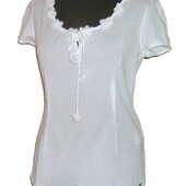 Блуза, футболка, Street One, белая -приталенная :100% cotton евро 38. Идеальное состояние!!
