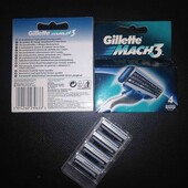 Змінні касети для гоління Gillette Mach3, лезвия для бритья, 1уп
