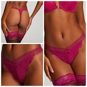 Hunkemoller! Яскраві жіночі труси з гарною резинкою М розмір festival fuchsia! Лот 122