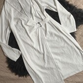 Shein, 2xl біла сукня на запаху з фактурного трикотажу